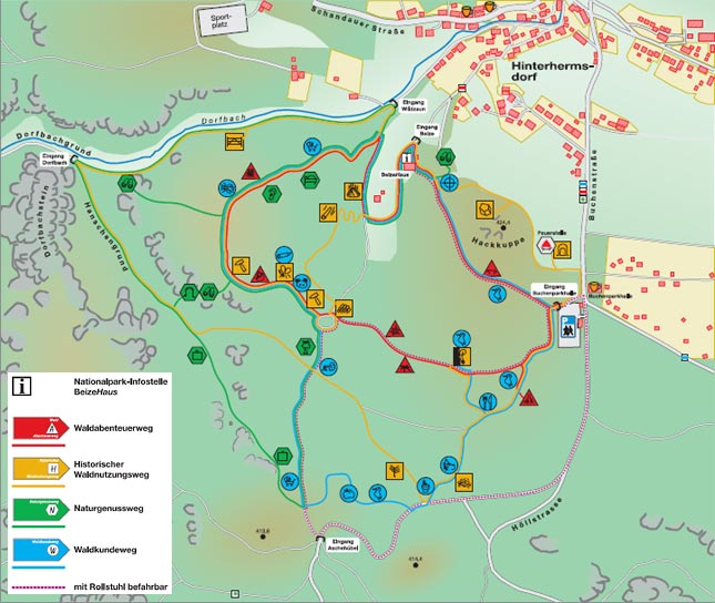 Waldhusche Hinterhermsdorf / Sächsische Schweiz  - Karte